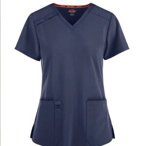 Dickies Navy V-Neck Scrub Top